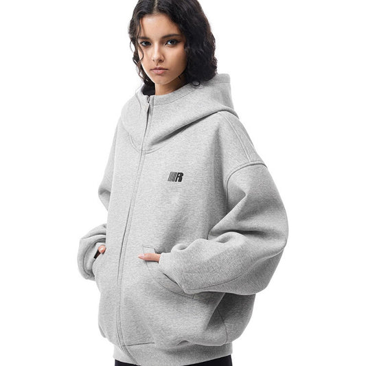 Heavyweight High-neck Air-layer Hooded Sweatshirt